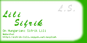 lili sifrik business card